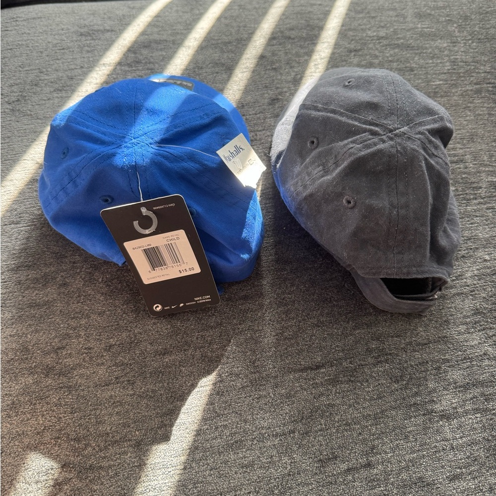 Nike Kids Caps in Blue and Dark Gray - Picture 3 of 4